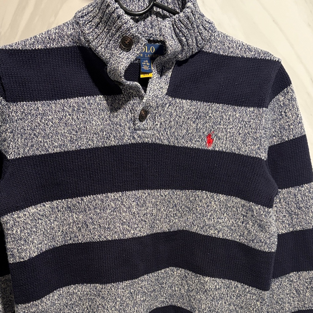 Polo by Ralph Lauren Men's Turtleneck Sweater in Navy and Gray